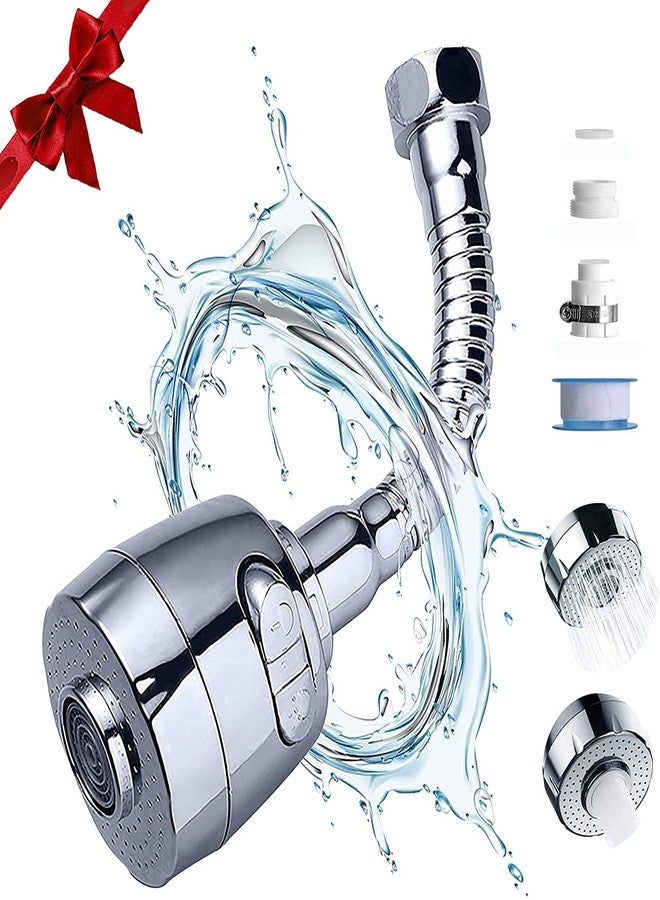 DHVSAM 1 Pcs 360? Swivel Nozzle Faucet Extender, Adjustable Faucet Aerator Splash-Proof Head for Bathroom Kitchen Tap Water Saving Faucet Extender (Silver 2 Mood) - Image 1